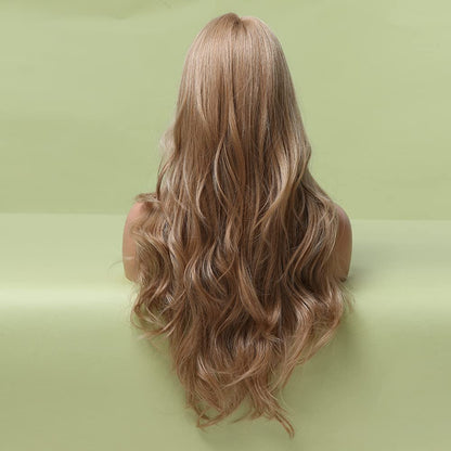 Ash Gray Blonde Wavy Middle Part Lace Wigs