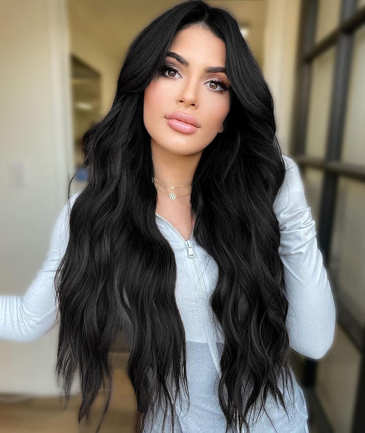 Long Black Wavy Wig Black Wig,black wavy hair aesthetic,black wavy hairstyles,medium length wavy hair black women,long layers wavy hair natural curls,long wavy hairstyles for wedding,wavy wig,wavy lace front wigs,long black wigs that look real,Wigs for white women,wigs for black women,curly wavy hair wigs