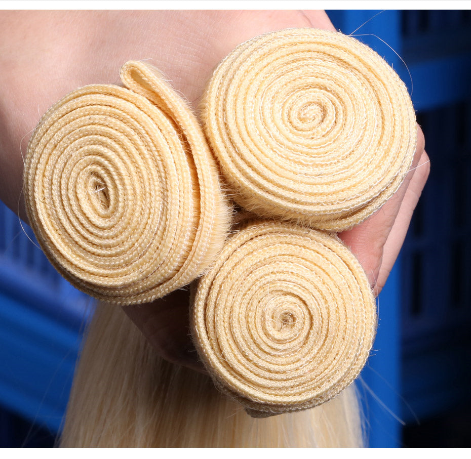 613-blonde-straight-bundles,613 Bundles Human Hair Color Blonde Straight Human Hair Bundles 8A Grade Unprocessed Brazilian Virgin Hair 3 Bundles 613 Straight Bundles