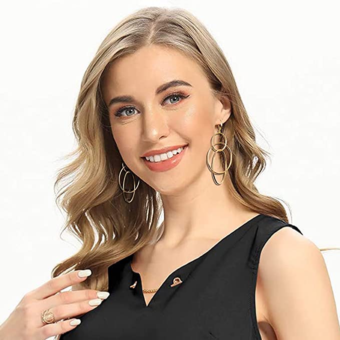14K Gold Plated Hoop Earrings For Women