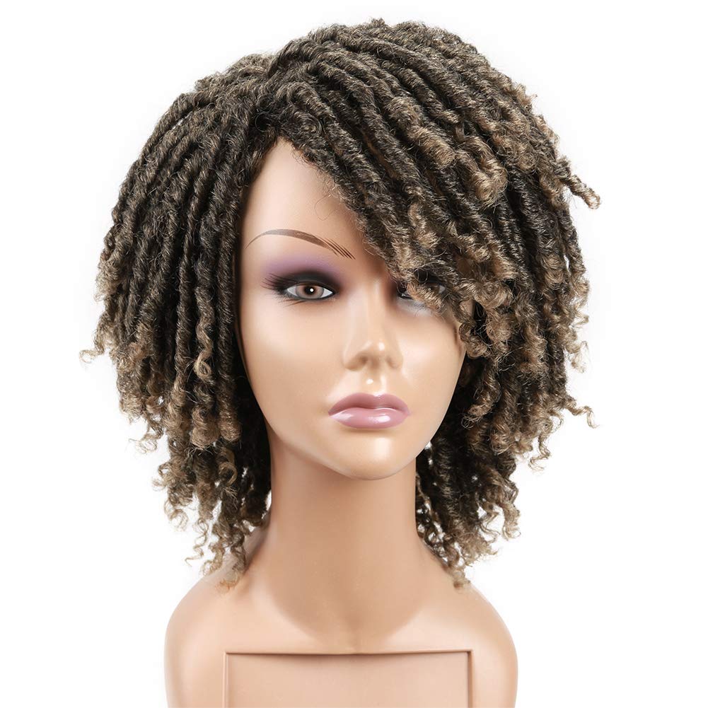 blonde wig  Our Dreadlock Wig Short Twist Wig is perfect for a natural, stylish look. This lightweight wig features a beautiful twist style and is made of premium heat resistant synthetic fibers. The breathable cap provides superior comfort and an adjustable strap ensures a secure fit. Our Dreadlock Wig Short Twist Wig is perfect for any occasion.