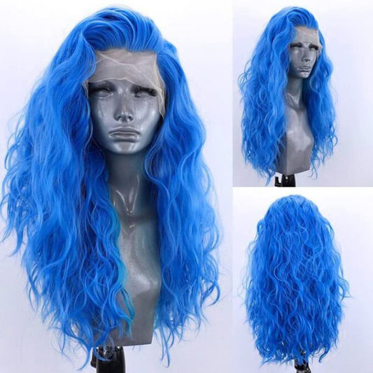 Blue Kinky Curly  Lace Front Wig