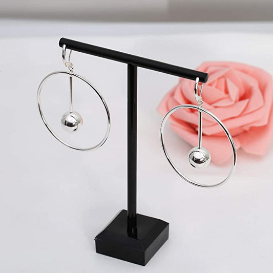 Women's -Silver Dangle Hoop Earrings