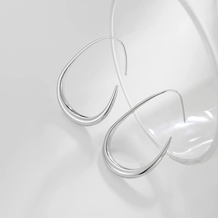 14K Gold Platted Oval Hoop Earrings