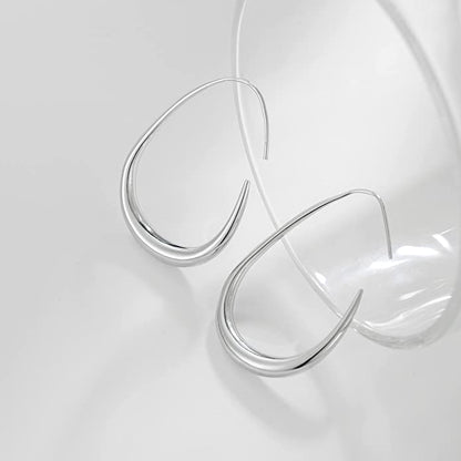 14K Gold Platted Oval Hoop Earrings