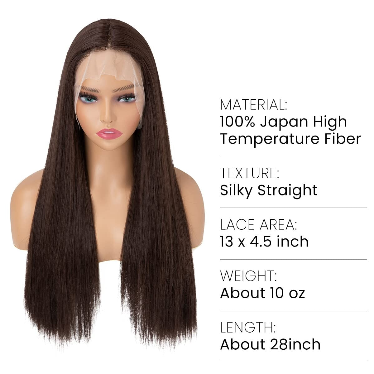 Dark Brown Middle Part Lace Front Wig