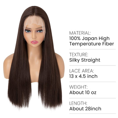 Dark Brown Middle Part Lace Front Wig