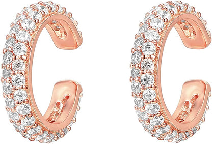 14k Yellow Gold Diamond Pave Earrings