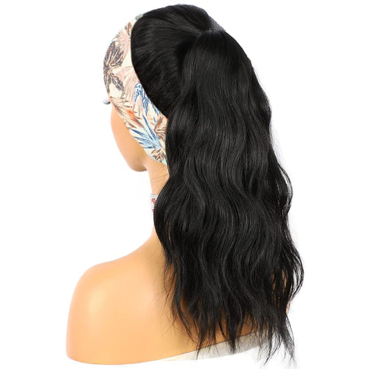 Long Black Body Wave HeadBand Wig