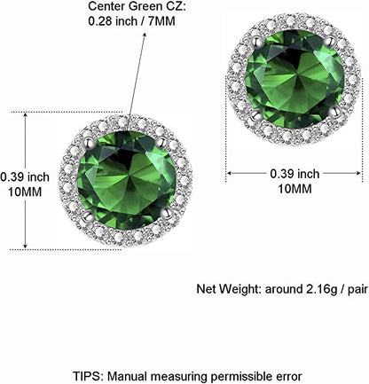 Round CZ Stud Earrings