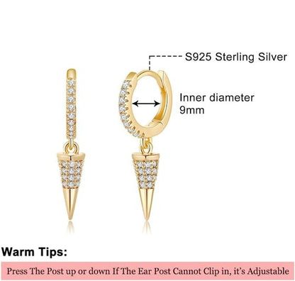 Gold Spike Huggie Hoop Earrings