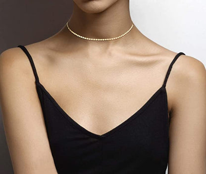 18K Gold Over 925 Sterling Silver Choker Necklace