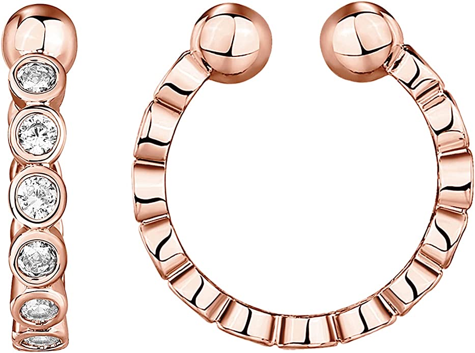 14K Gold Cubic Zirconia Cuff Earring