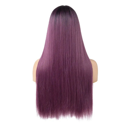 Purple Silky Straight Middle Part Lace Front Wig