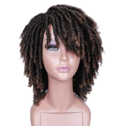 brown wig ombre blonde wig  Our Dreadlock Wig Short Twist Wig is perfect for a natural, stylish look. This lightweight wig features a beautiful twist style and is made of premium heat resistant synthetic fibers. The breathable cap provides superior comfort and an adjustable strap ensures a secure fit. Our Dreadlock Wig Short Twist Wig is perfect for any occasion.