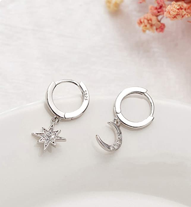 Moon Star Dangle Earring