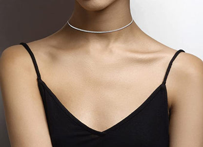 925 Sterling Silver Figaro Choker Necklace