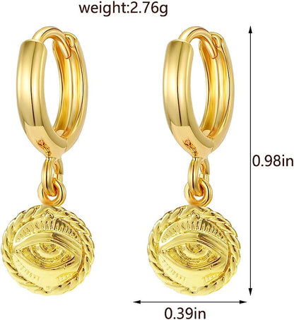 Evil Eye 18k plated Gold Earrings