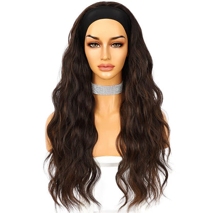 Body Wave Dark Brown Headband Wig