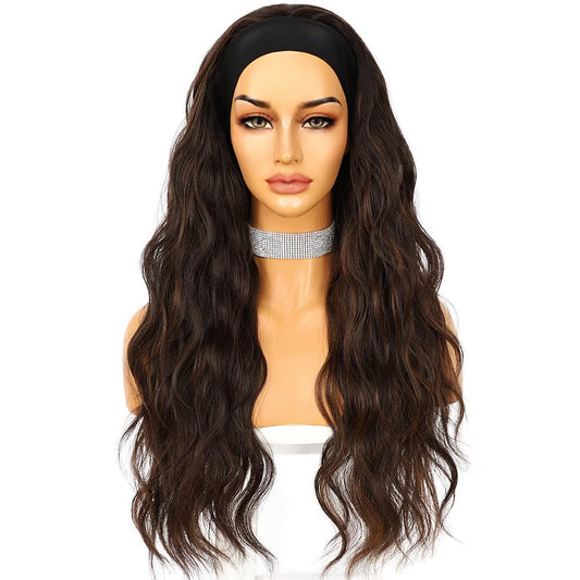 Body Wave Dark Brown Headband Wig
