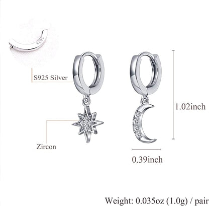 Moon Star Dangle Earring