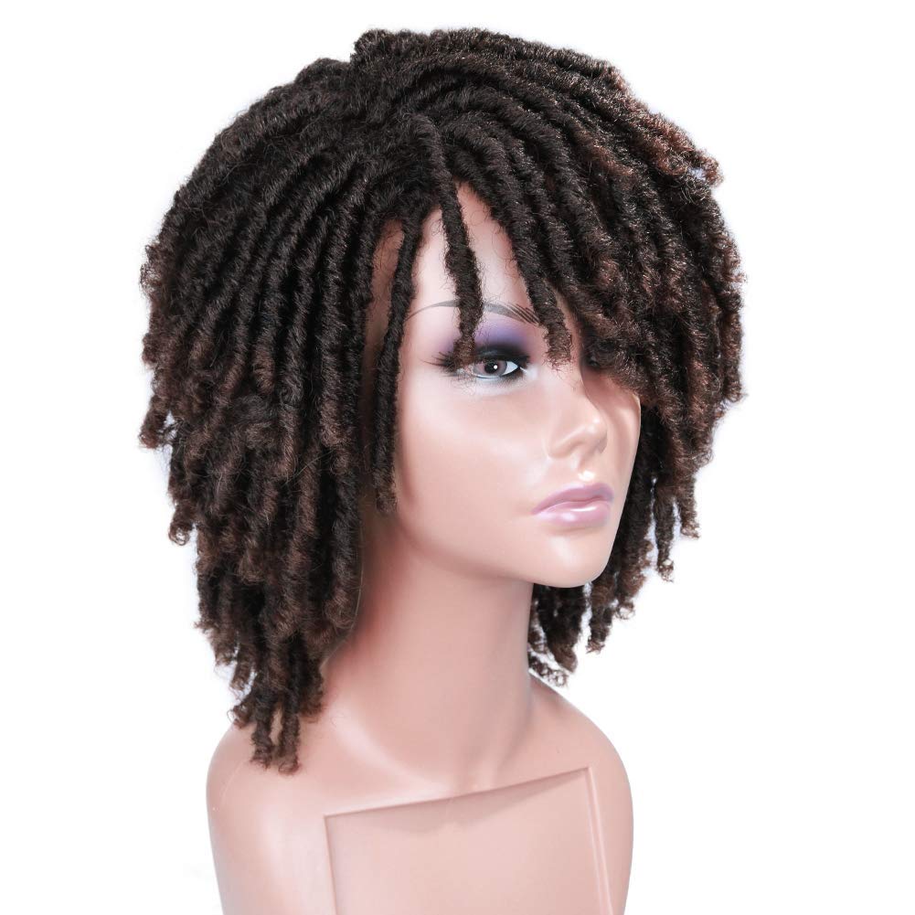  Our Dreadlock Wig Short Twist Wig is perfect for a natural, stylish look. This lightweight wig features a beautiful twist style and is made of premium heat resistant synthetic fibers. The breathable cap provides superior comfort and an adjustable strap ensures a secure fit. Our Dreadlock Wig Short Twist Wig is perfect for any occasion.