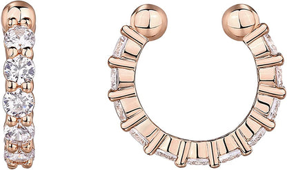 14k Yellow Gold Diamonds Ear Cuff Earrings