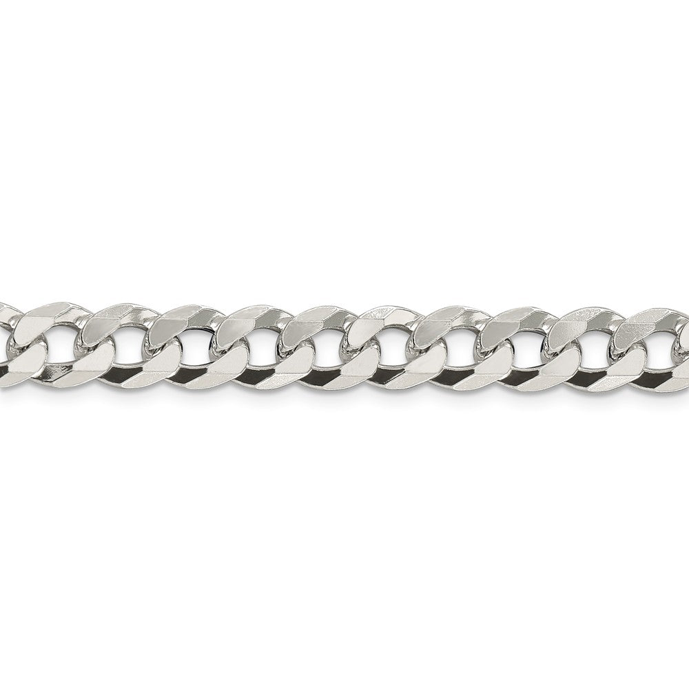 Solid 925 Sterling Silver 8.5mm Beveled Curb Cuban Chain Bracelet