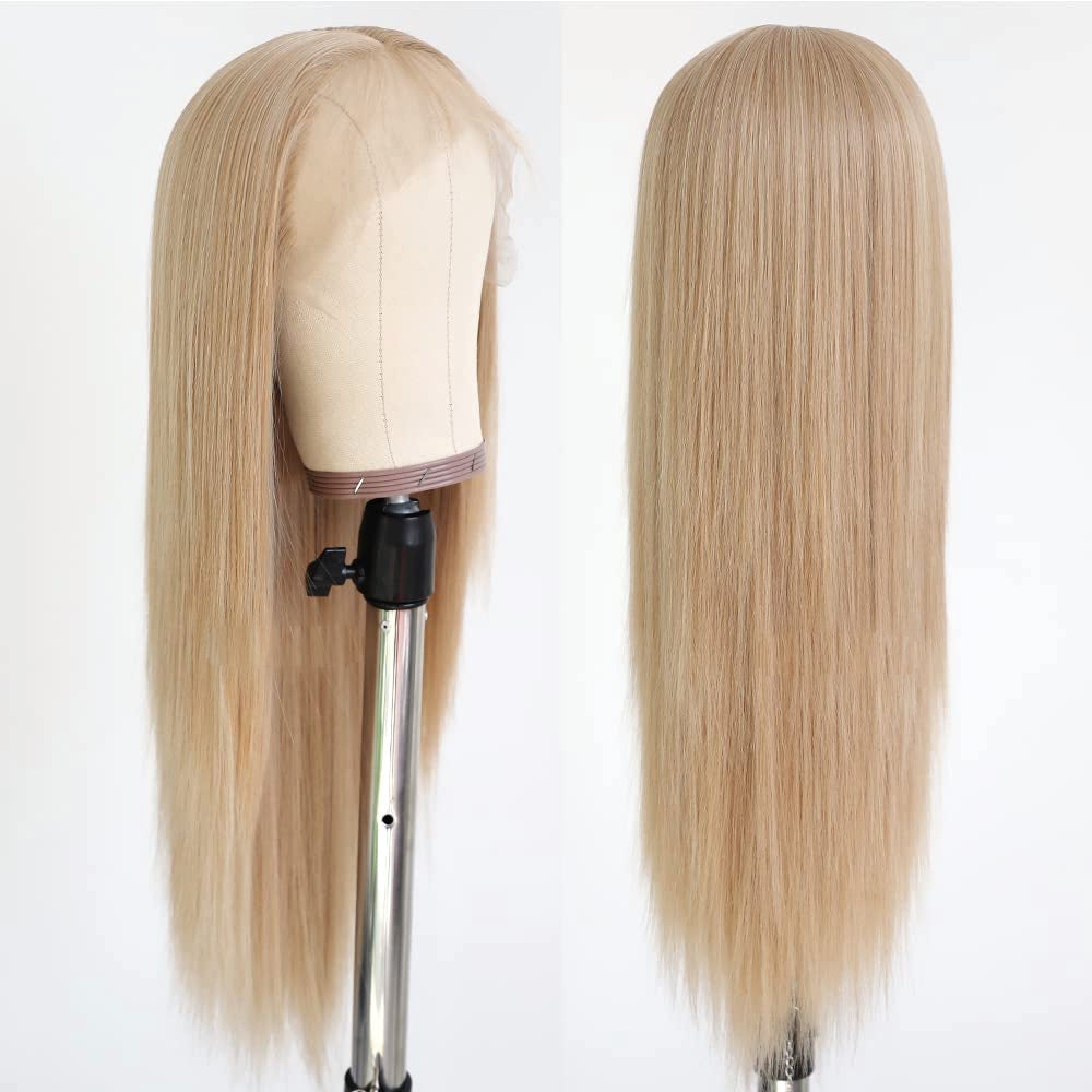 Straight Honey Blonde Middle Part Lace Wig