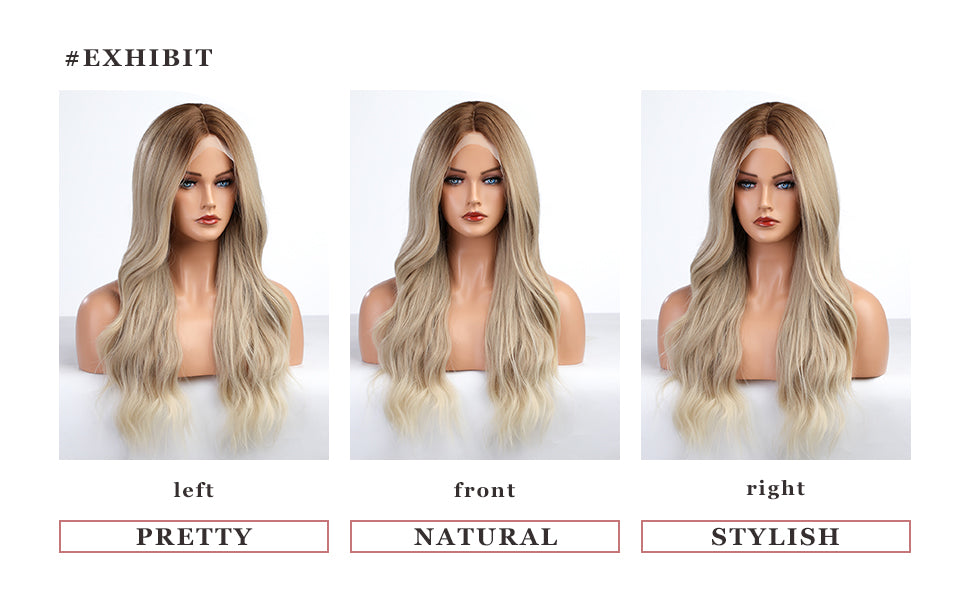 Ombre Ash Blonde Middle Part Lace Wig