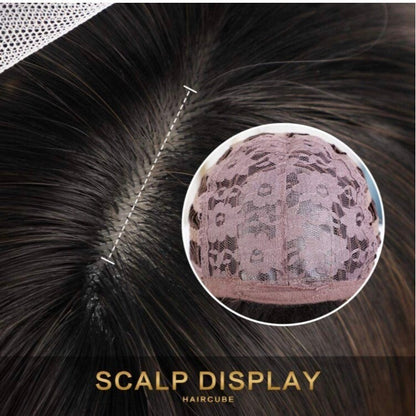 Straight Black Root with Brown Full Wigs