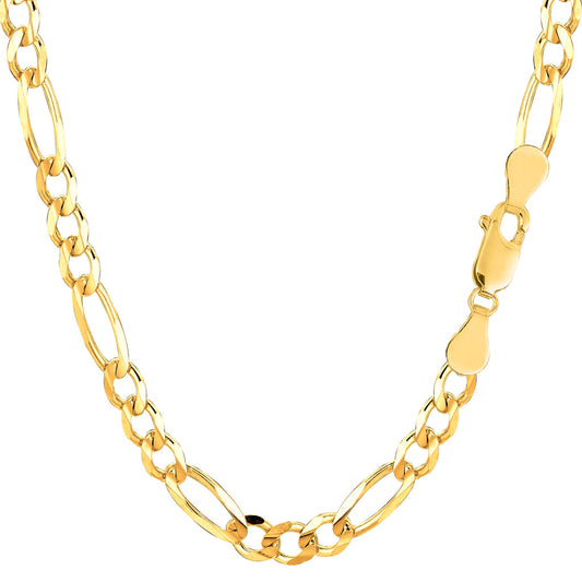 mens necklaces, mens jewelry necklaces, necklace for men, chains for men, mens chain necklace, chain necklace for men, gold jewelry, gold necklace for men, gold chains for men, mens jewelry, 14k gold necklace, 14k gold chain, gold jewelry necklaces, gold chains, mens gold necklace, mens gold chain, 14k gold jewelry, 14k gold chain necklace Genuine 14K Yellow Gold 4.5MM Solid Figaro Link Chain 