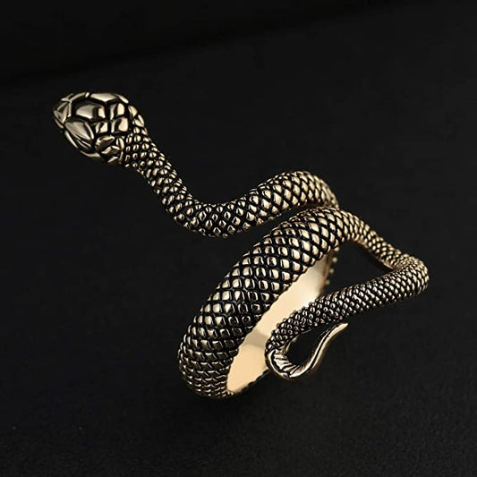 Gold Vintage Snake Ring for Men Women