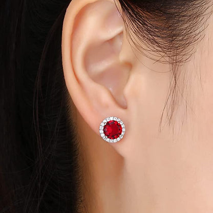 Round CZ Stud Earrings