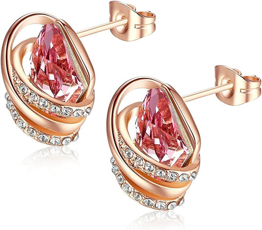 Vintage Crystal October Birthstone Stud Earrings