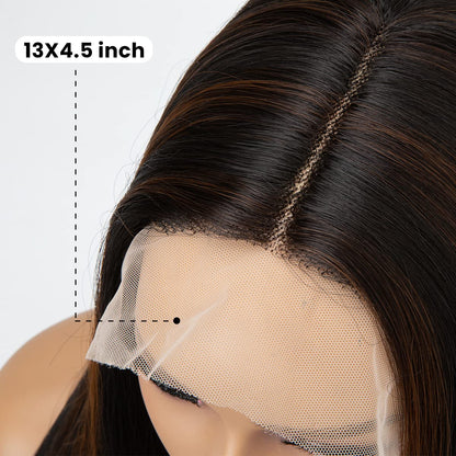 Black/Light Auburn Middle Part Lace Front Wig