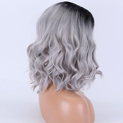 silver hair,Silver ombre hair,Grey ombre hair,black hair ombre grey lace front wigs,grey ombre hair wigs & hair extensions,black to grey ombre wig,grey wig gray wig black girl grey wigs for black women,ideas de cabello teñid,gray hair women,Short silver grey ombre hair color ideas,13x4 Lace Front 1b/Grey Gray Hair wigs