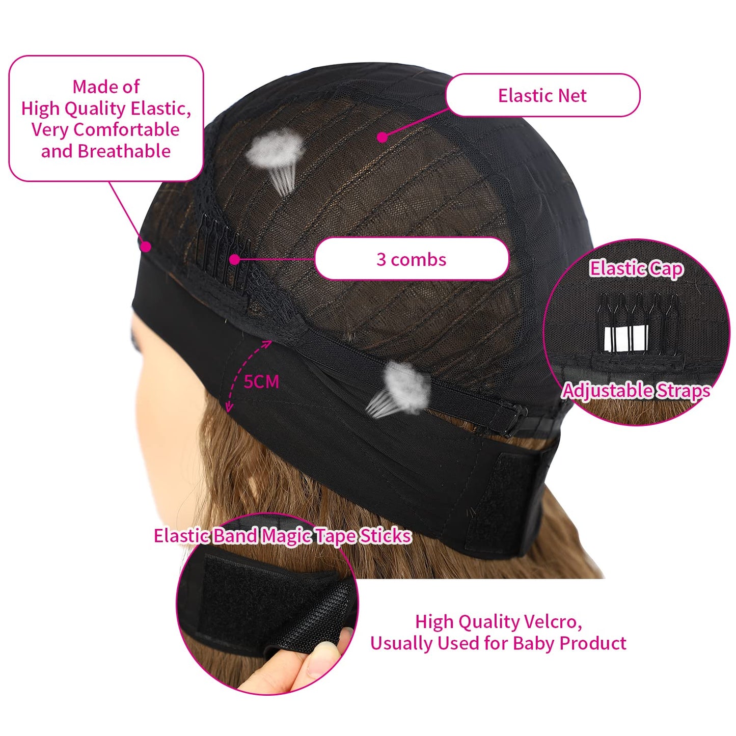 Bright Brown Long Headband Hair Wigs