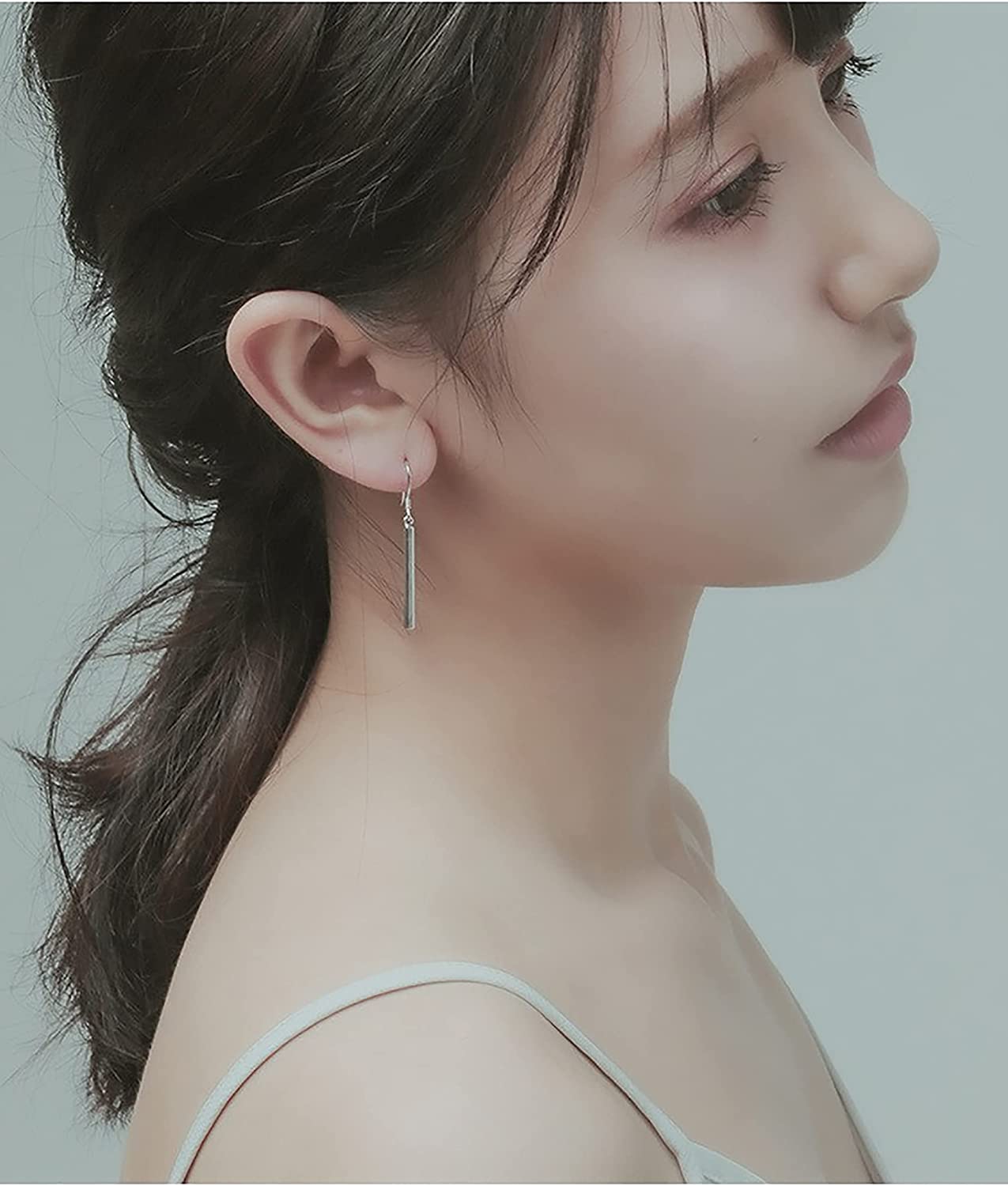 Skinny silver Bars. About 1.80 CM with out hook. Hook Closure with 925 mark stamp. Made of 925 Sterling Silver. Hypoallergenic. Trendy Sterling Silver Earrings. Dainty, Light Weight, Dangling Earring