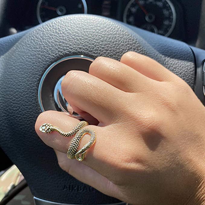 Gold Vintage Snake Ring for Men Women