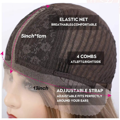 Long Creamy Ombre Blonde Lace Front Wig for Women