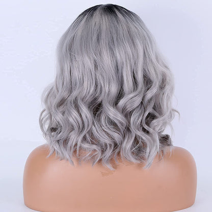 silver hair,Silver ombre hair,Grey ombre hair,black hair ombre grey lace front wigs,grey ombre hair wigs & hair extensions,black to grey ombre wig,grey wig gray wig black girl grey wigs for black women,ideas de cabello teñid,gray hair women,Short silver grey ombre hair color ideas,13x4 Lace Front 1b/Grey Gray Hair wigs