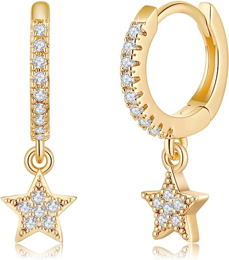 Star-Gold Huggie Hoop Earrings
