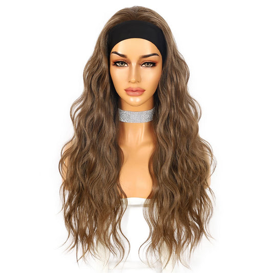  Long Light Brown Headband Wigs