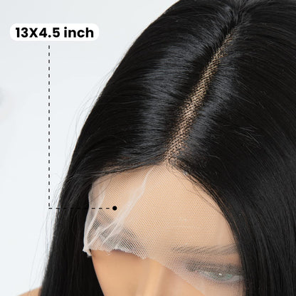 Long Straight Black Lace Front Wigs