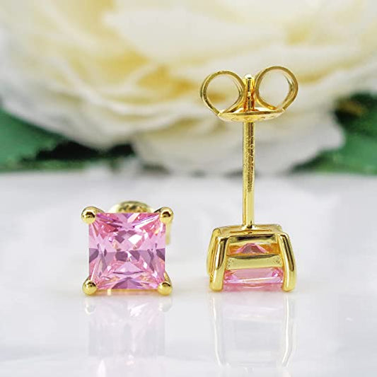  925 Sterling Silver 18k White Gold Plated 1.6ct Square
