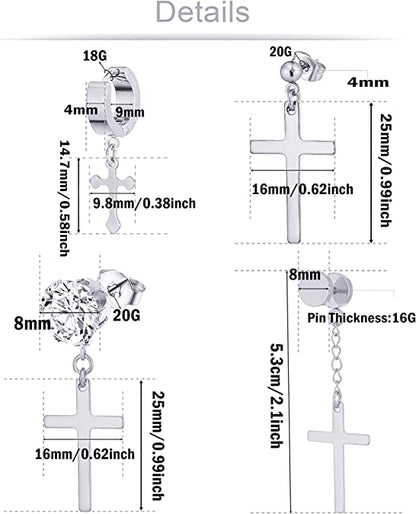 4 Pairs Stainless Steel Hoop Earrings
