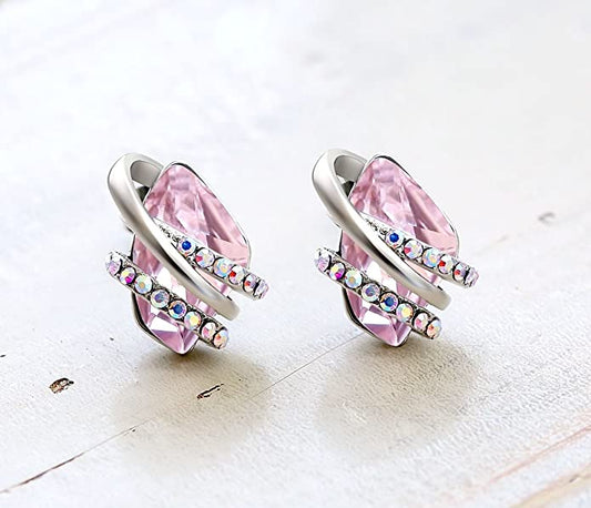 Silver October Birthstone Stud Earrings