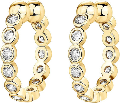14K Gold Cubic Zirconia Cuff Earring