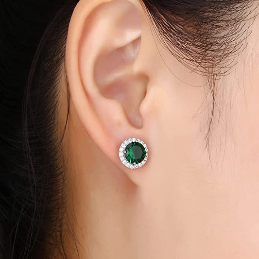 Round CZ Stud Earrings